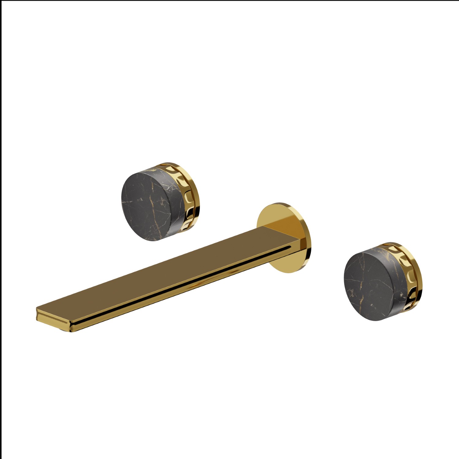 3-hole wall-mounted washbasin group - finish PVD Glossy Gold
