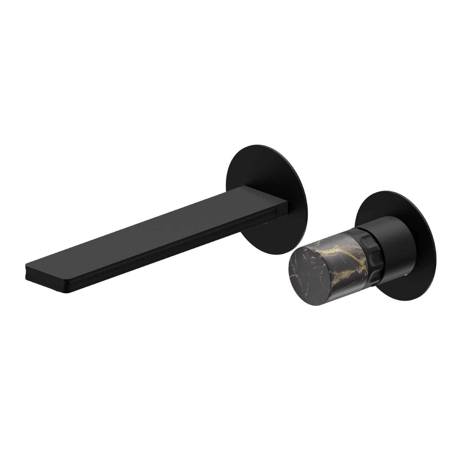 2-hole wall-mounted washbasin group - finish Matt Black