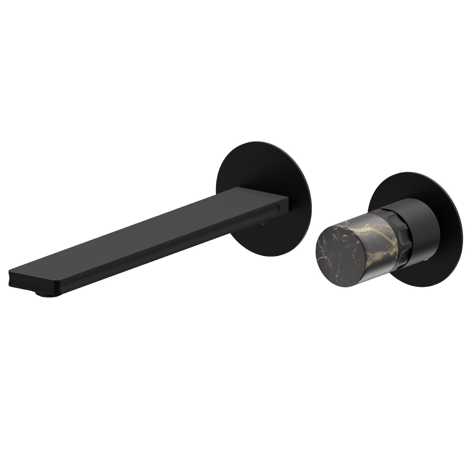 2-hole wall-mounted washbasin group - finish Matt Black
