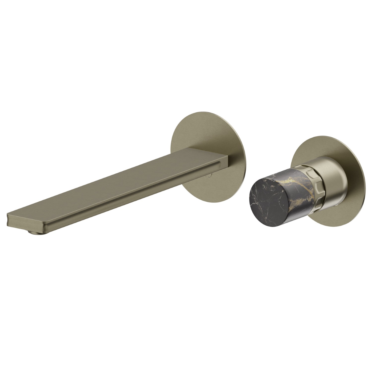 2-hole wall-mounted washbasin group - finish PVD Brushed Pale Gold