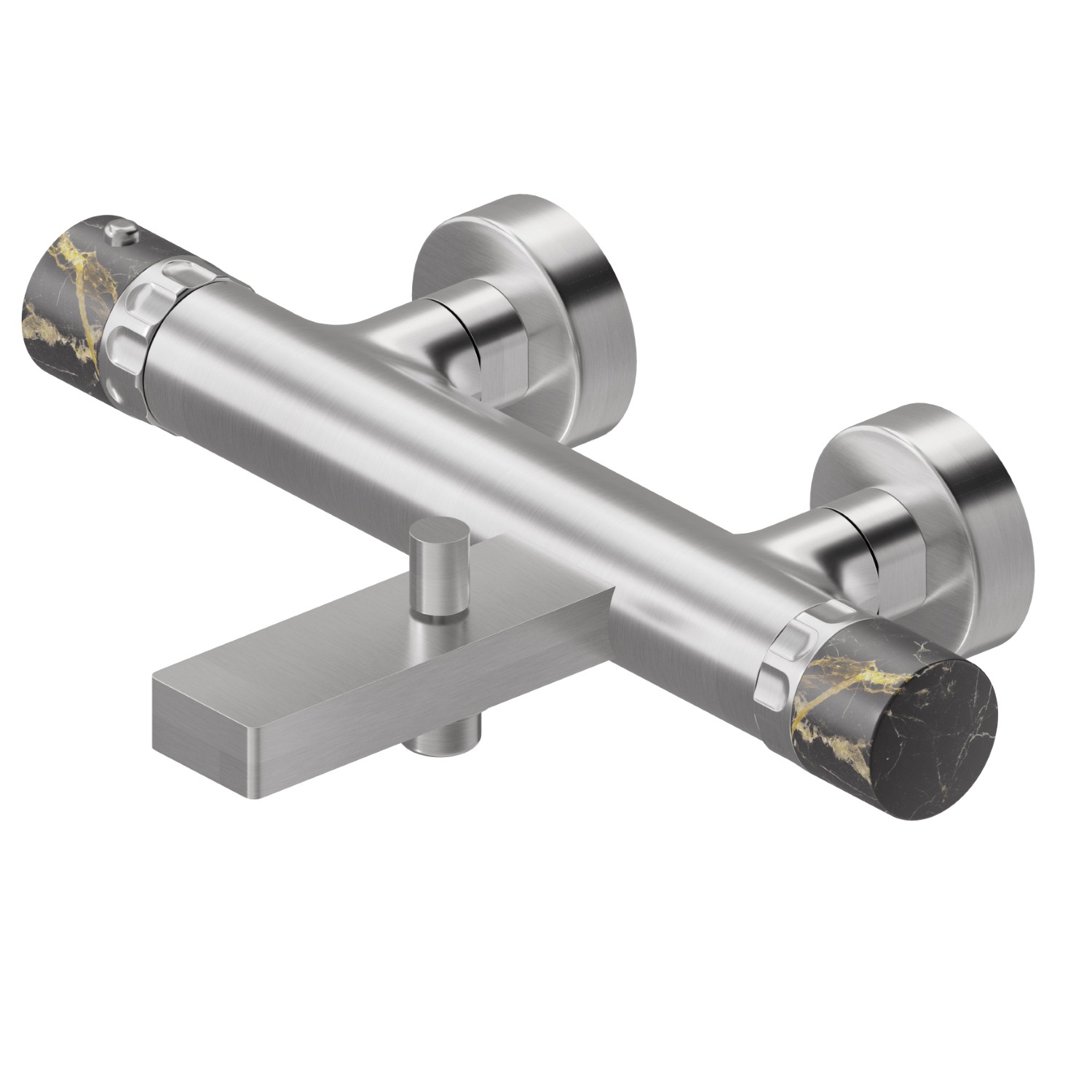 Bath external thermostatic mixer - finish PVD Brushed steel