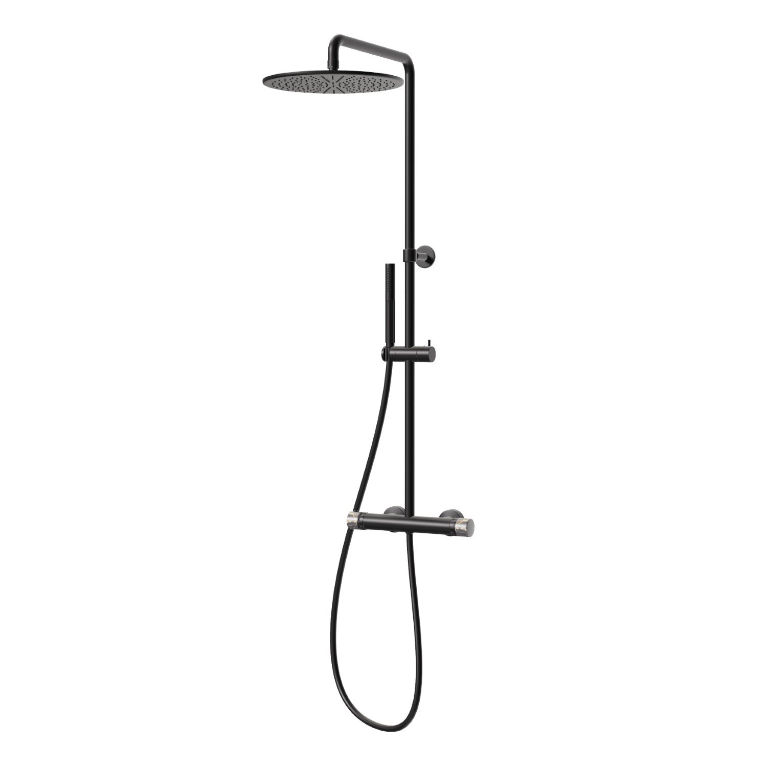 Colonne de douche courte, corps froid - finition Matt Black