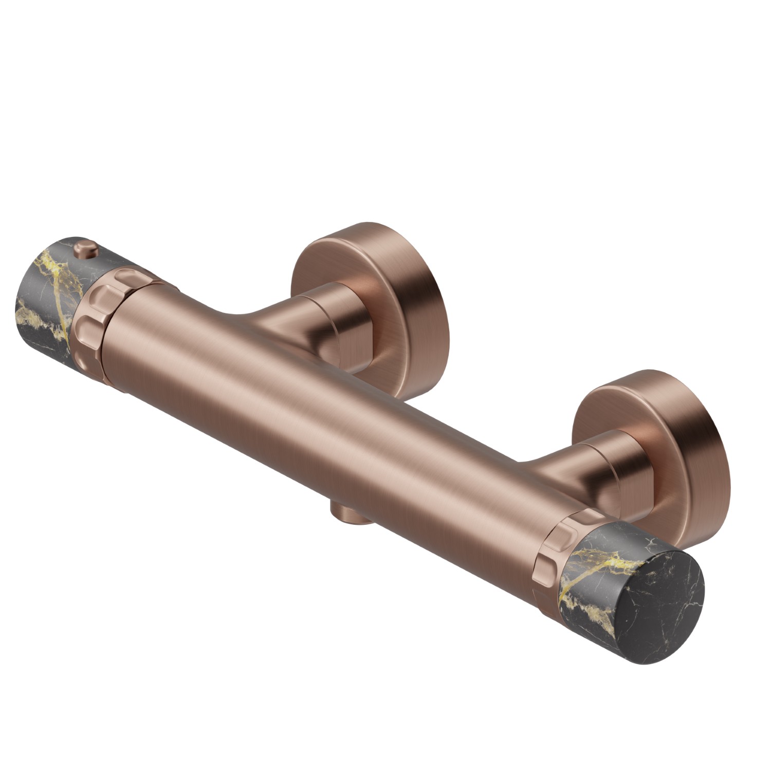 Exposed shower thermostatic mixer - finish PVD Brushed Copper Bronze