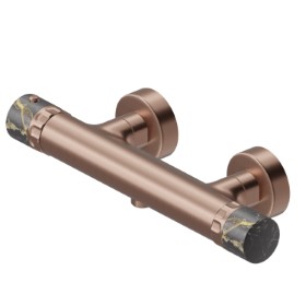 Exposed shower thermostatic mixer - finish PVD Brushed Copper Bronze