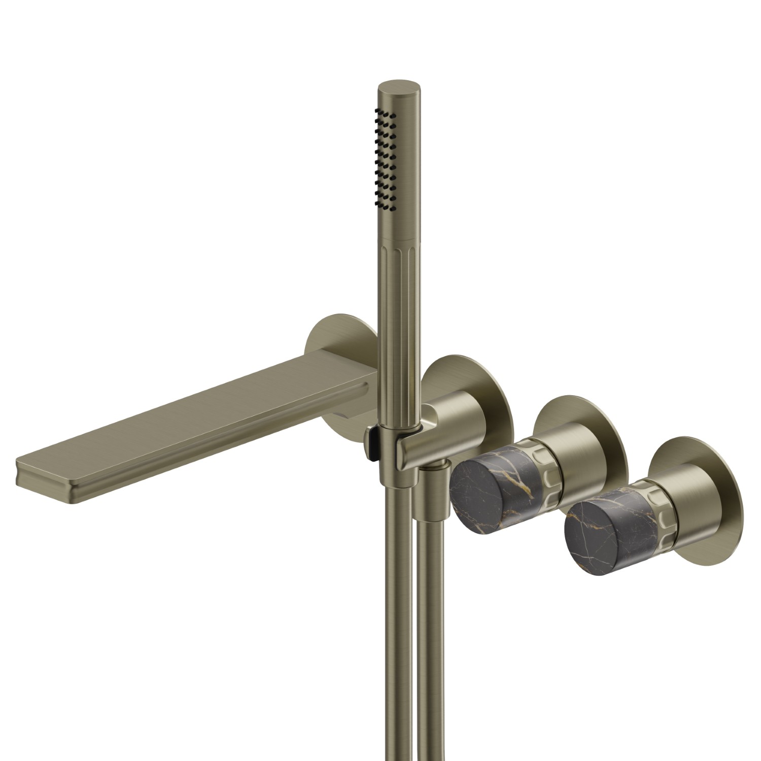 Groupe de baignoire mural - finition PVD Brushed Pale Gold