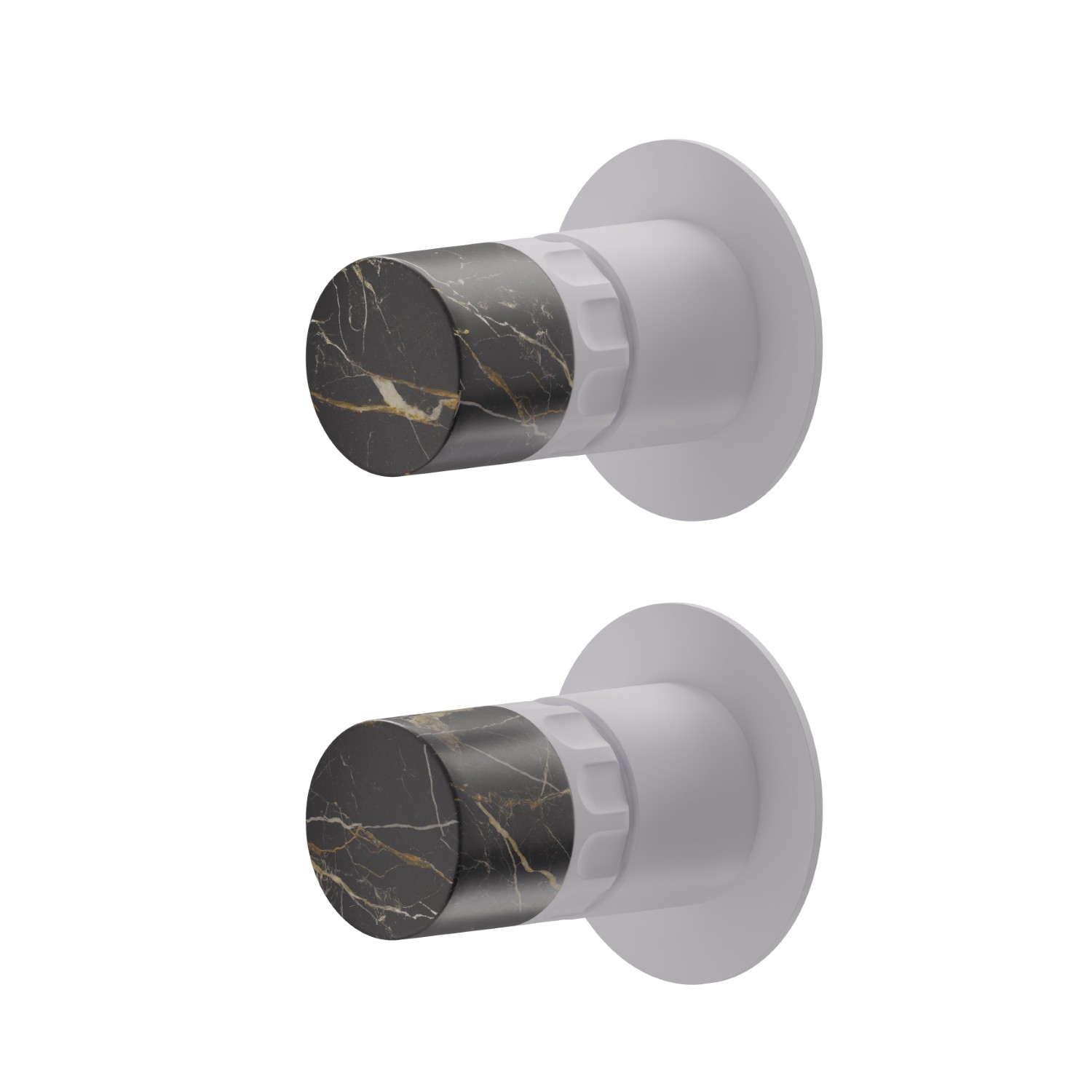 Miscelatore monocomando ad incasso con deviatore meccanico a 2 uscite, ingressi ed uscite da 1/2”. Parte esterna - finitura Bianco opaco