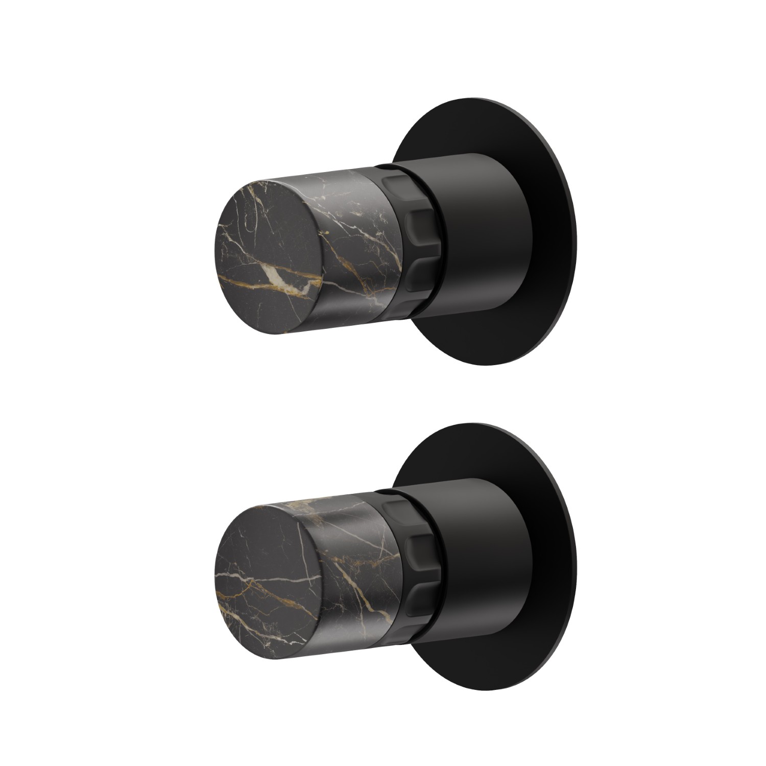Miscelatore monocomando ad incasso con deviatore meccanico a 2 uscite, ingressi ed uscite da 1/2”. Parte esterna - finitura Nero opaco
