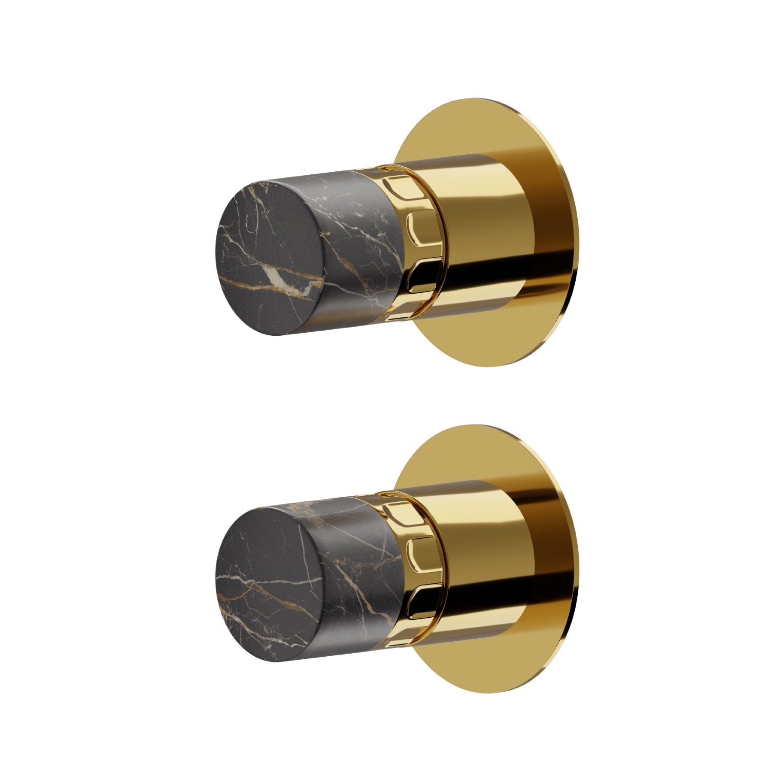 Einbau-einhebelmischer mit mechanischer umstellung mit zwei ausgängen, 1/2” ein- und ausgängen - oberfläche PVD Glossy Gold