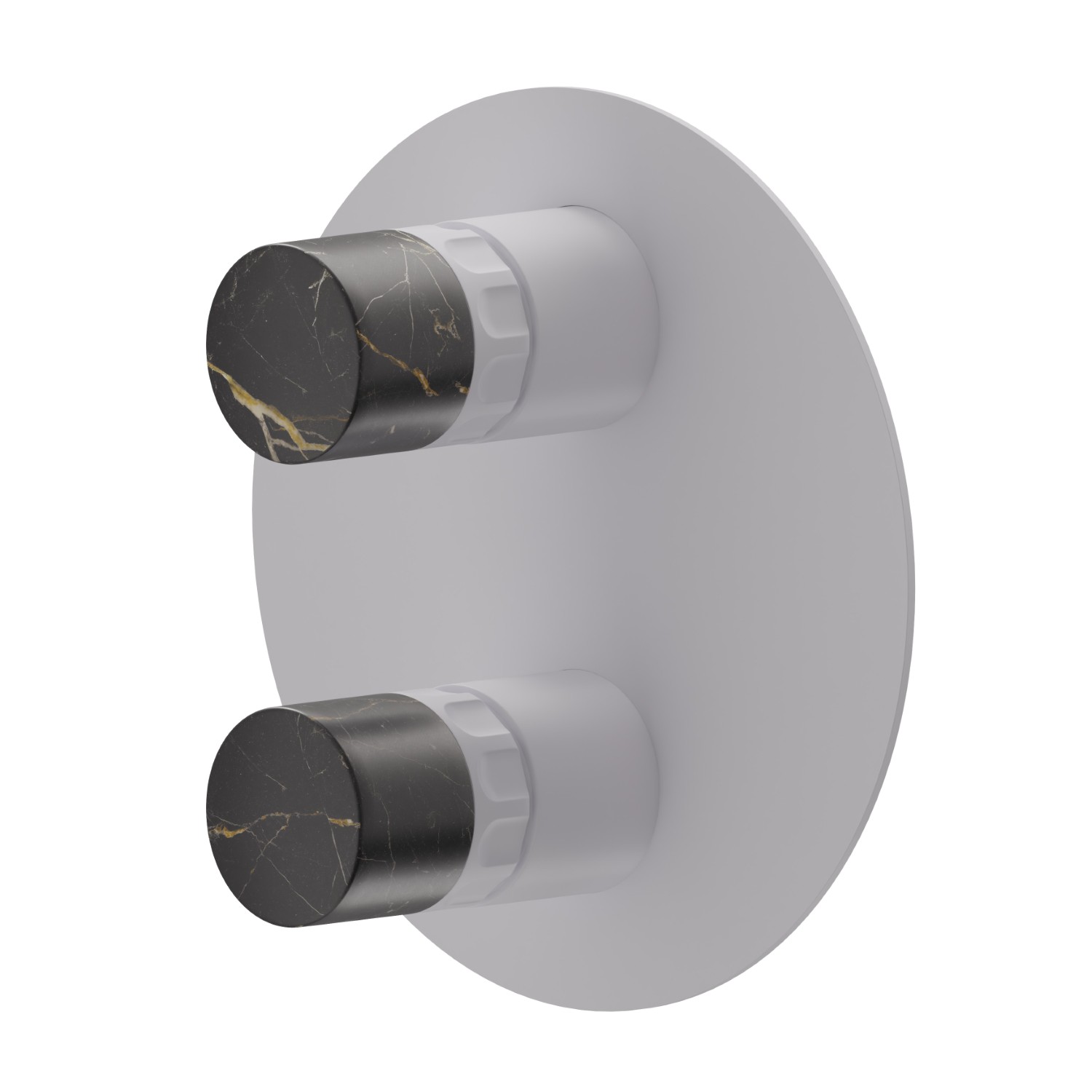 Single lever concealed mixer with 2 ways out mechanical diverter, 1/2” connections.External part - finish Matt White