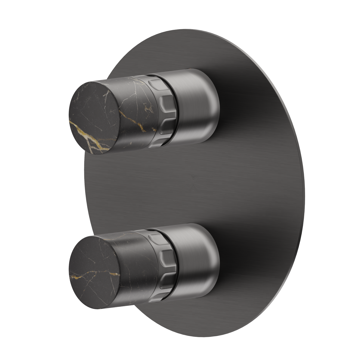 Einbau-einhebelmischer mit mechanischer umstellung mit zwei ausgängen, 1/2” ein- und ausgängen - oberfläche PVD  Gun Metal gebürstet