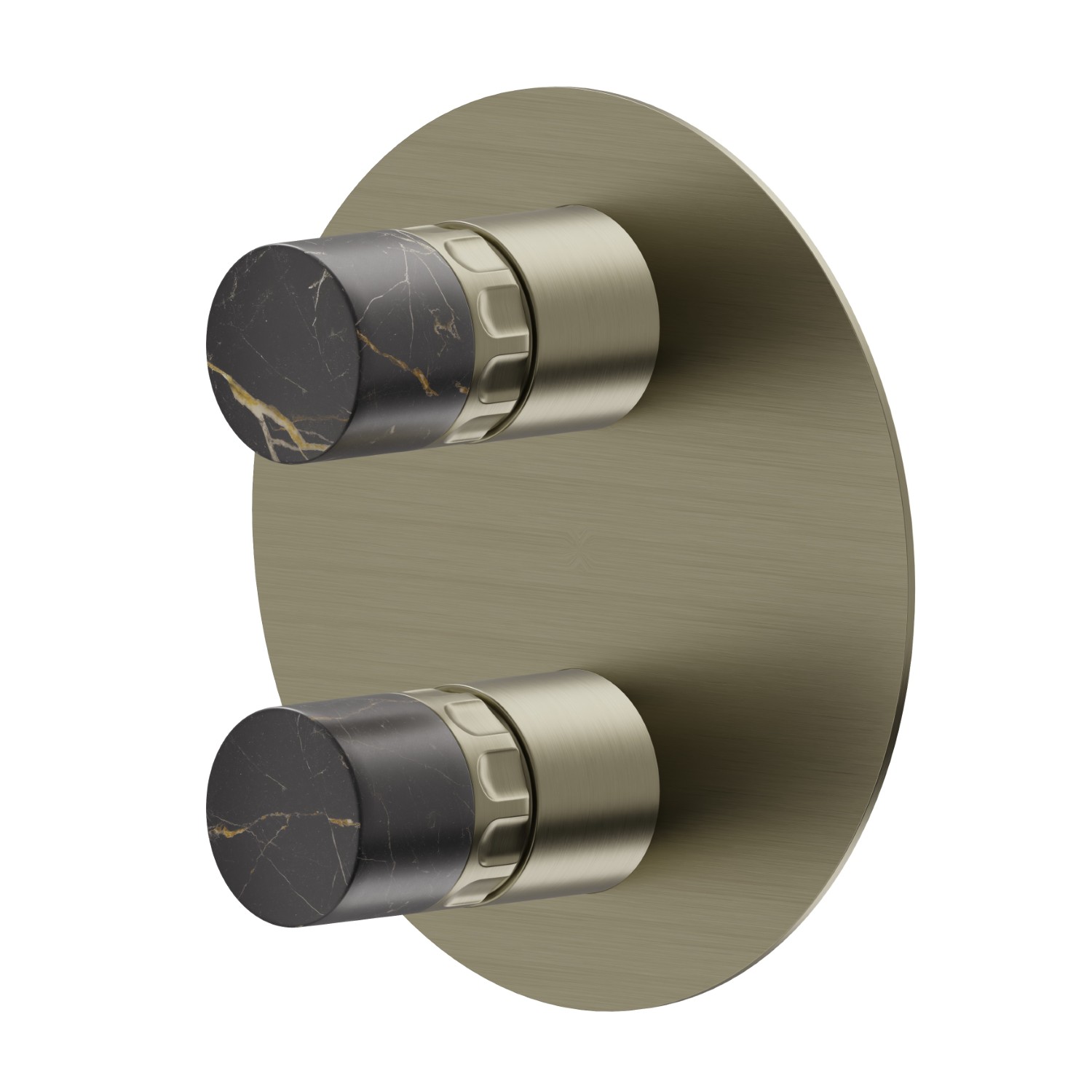 Einbau-einhebelmischer mit mechanischer umstellung mit zwei ausgängen, 1/2” ein- und ausgängen - oberfläche PVD  Pale Gold gebürstet