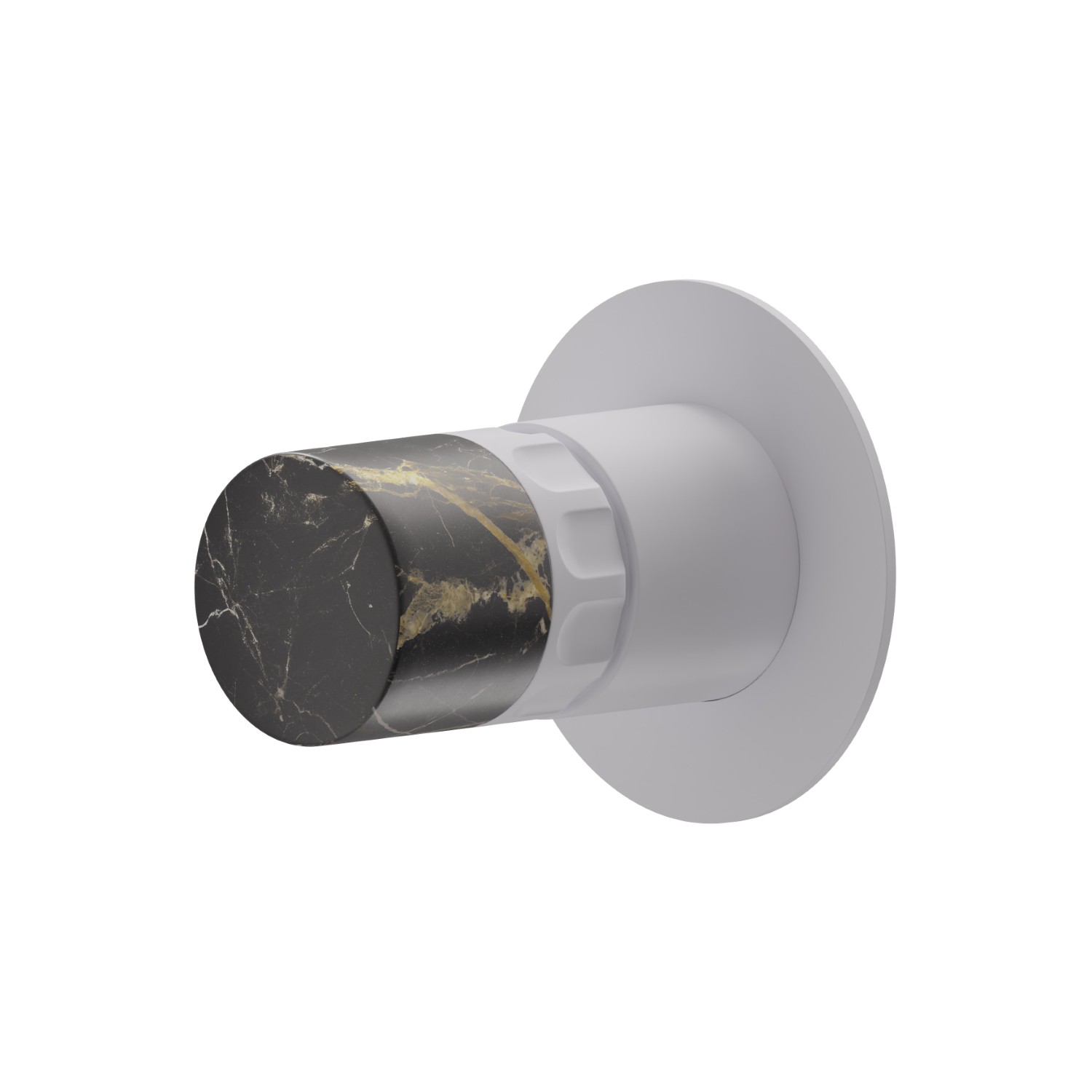 Single lever concealed mixer, to combine with a 3 ways out concealed diverter without stop. External part - finish Matt White