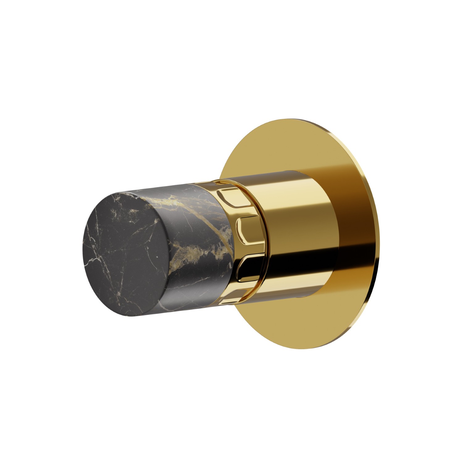 Single lever concealed mixer, to combine with a 3 ways out concealed diverter without stop. External part - finish PVD Glossy Gold