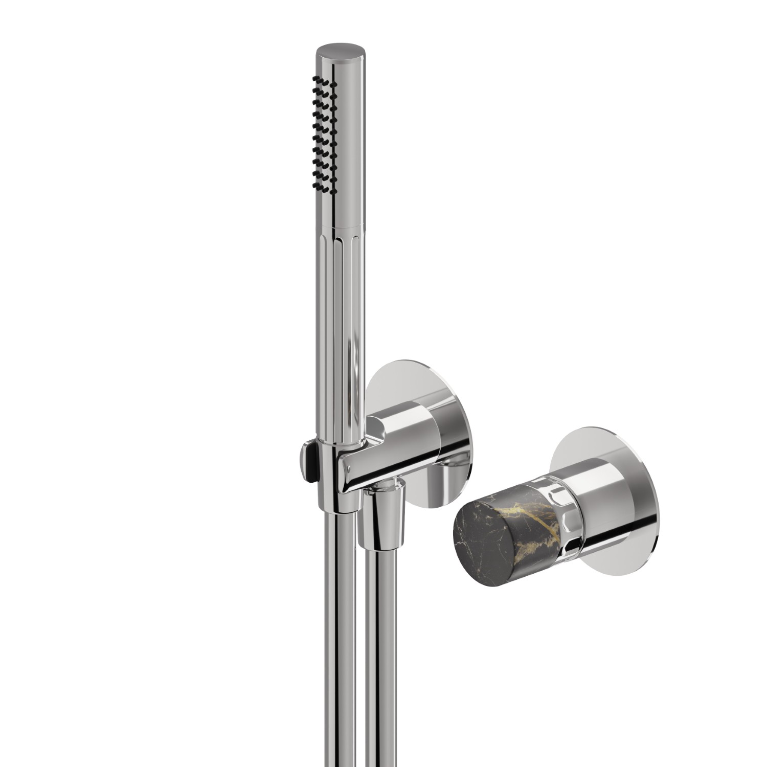 Complete concealed shower group, with shower set and mixer - finish Chrome