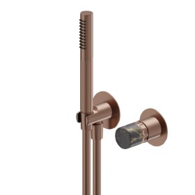 Complete concealed shower group, with shower set and mixer - finish PVD Brushed Copper Bronze
