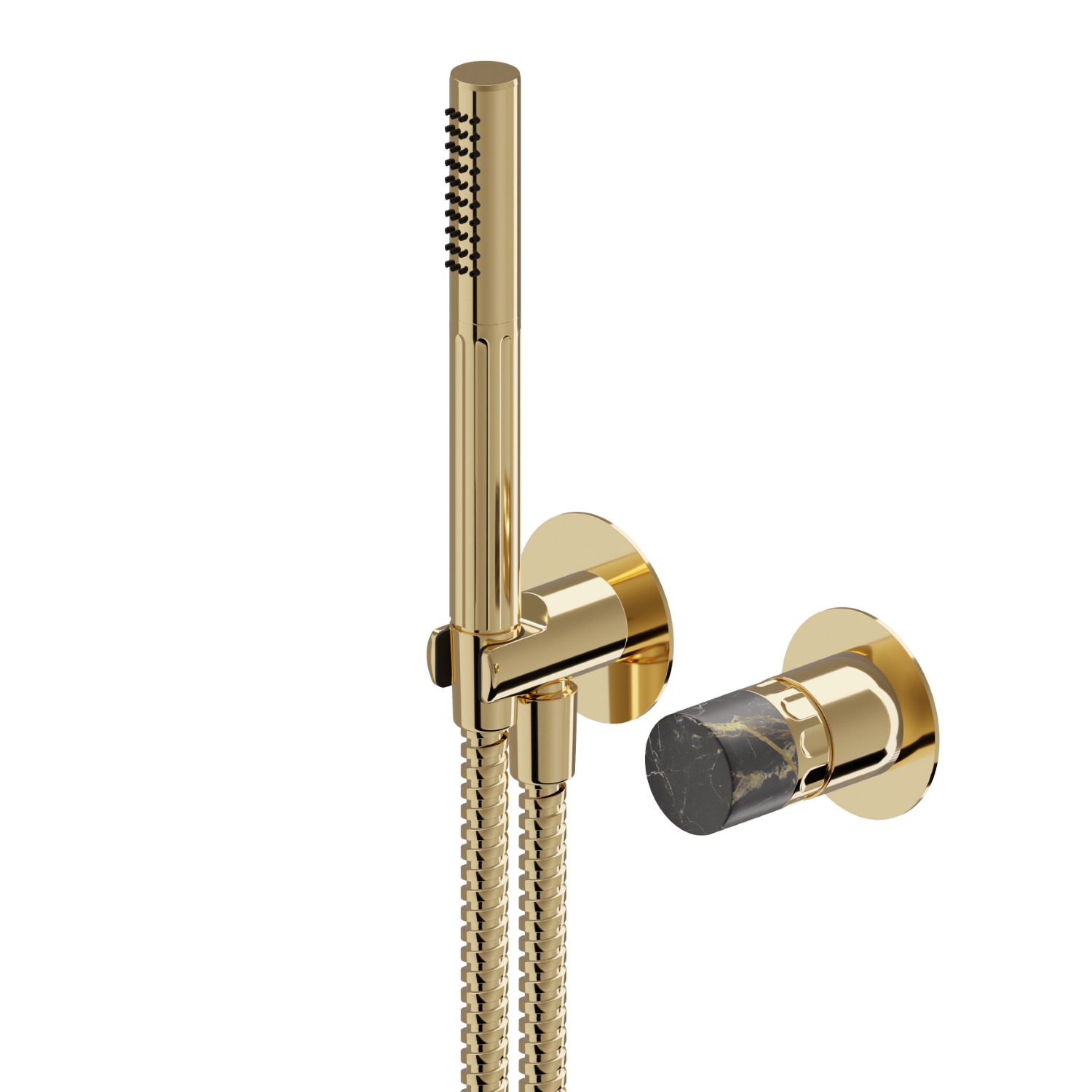 Complete concealed shower group, with shower set and mixer - finish PVD Glossy Gold