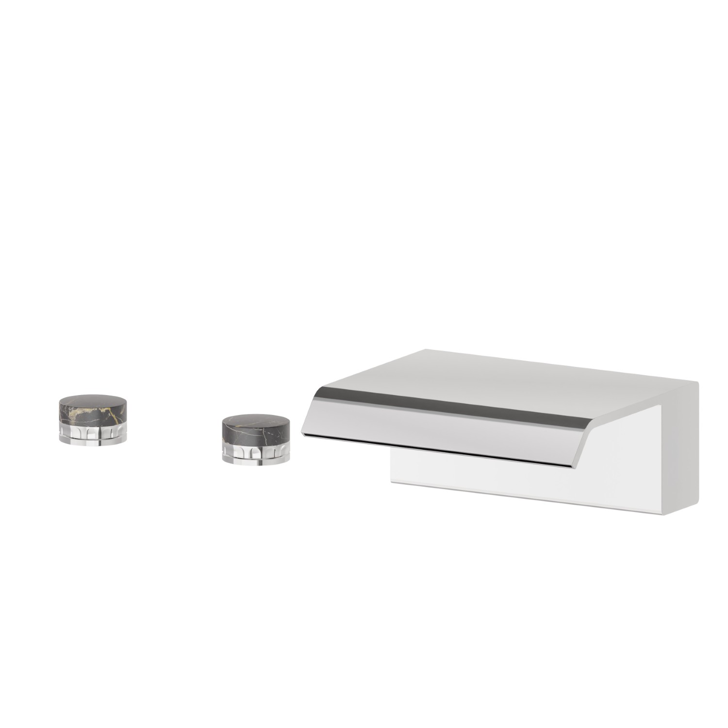 Deck-mounted set with waterfall spout - finish Chrome