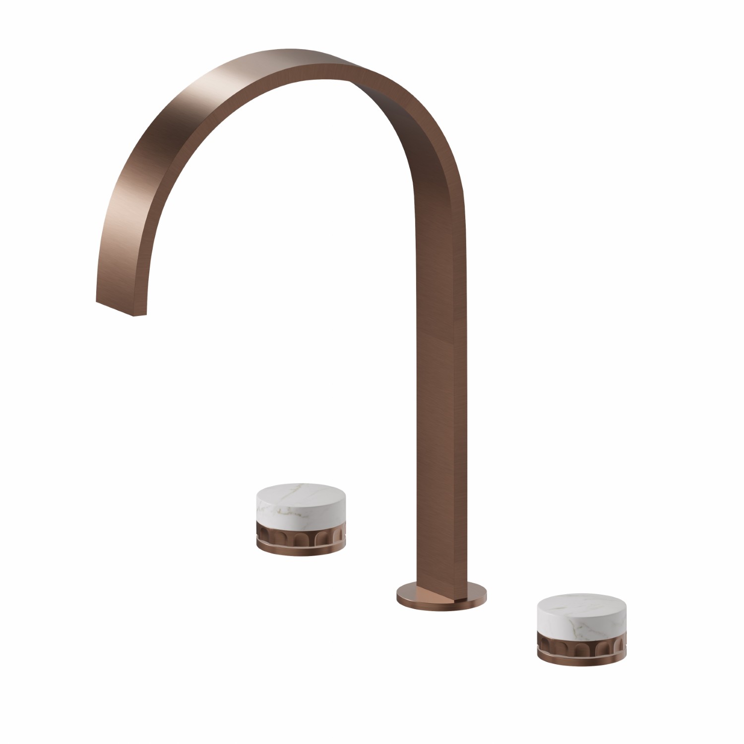 3-hole basin group. 1/2” T piece - finish PVD Brushed Copper Bronze