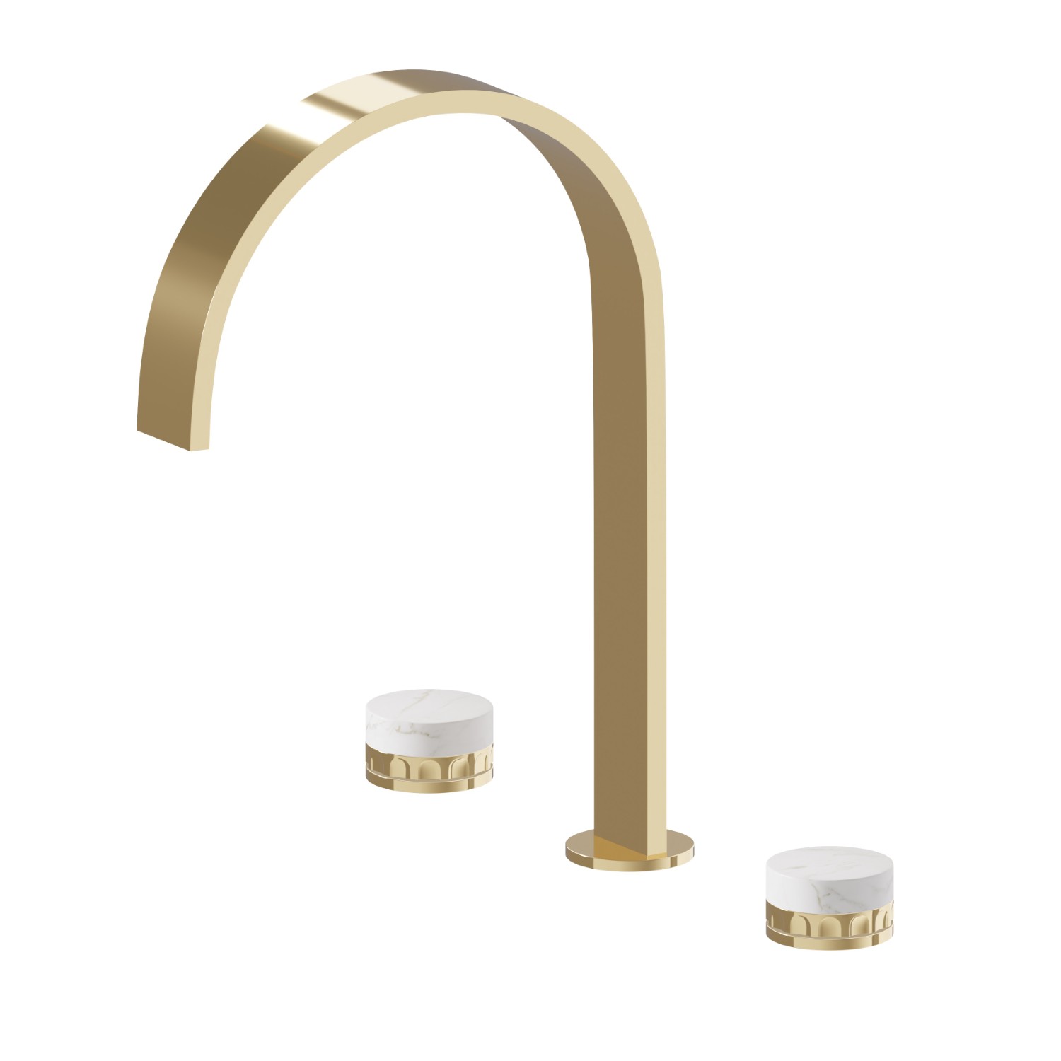 3-hole basin group. 1/2” T piece - finish PVD Glossy Gold