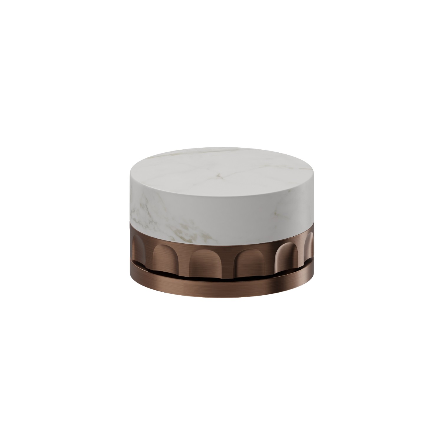 Floor mounted bath group, with mixer, diverter and shower set - finish PVD Brushed Copper Bronze