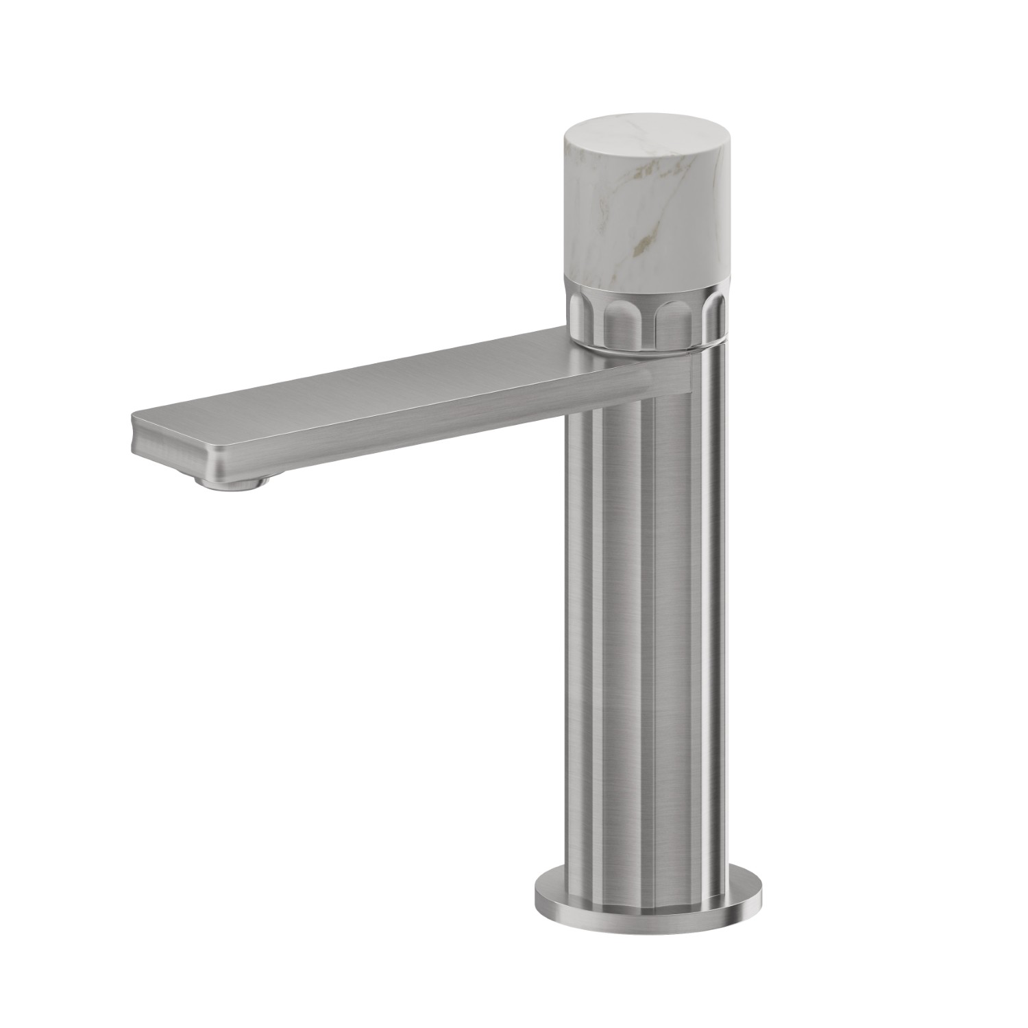 Single lever basin mixer - finish PVD Brushed steel