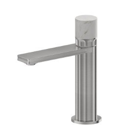 Single lever basin mixer - finish PVD Brushed steel