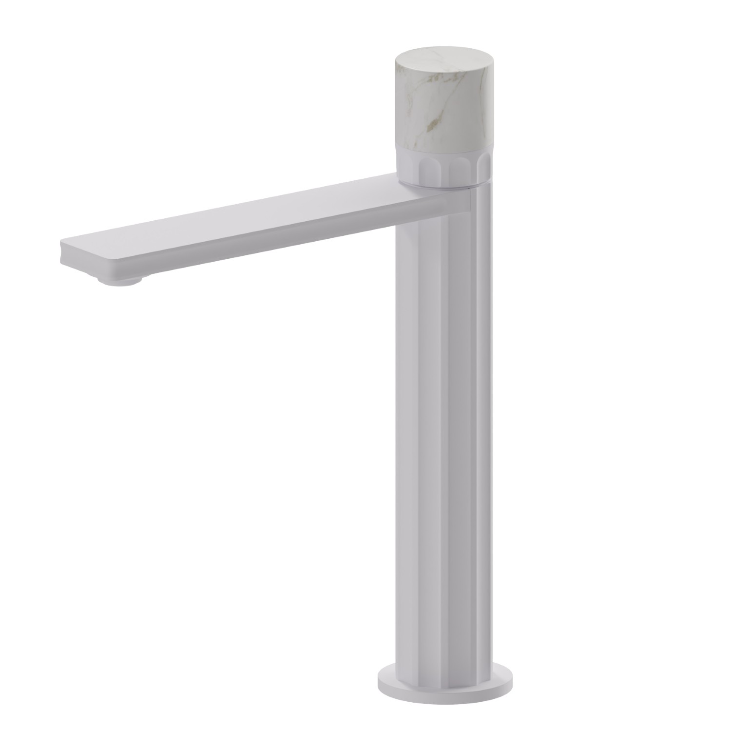 Single lever mixer, medium version for above counter basin - finish Matt White