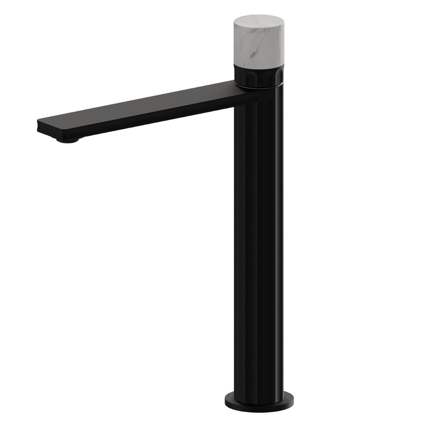 Single lever basin mixer, high version, for above counter basin - finish Matt Black
