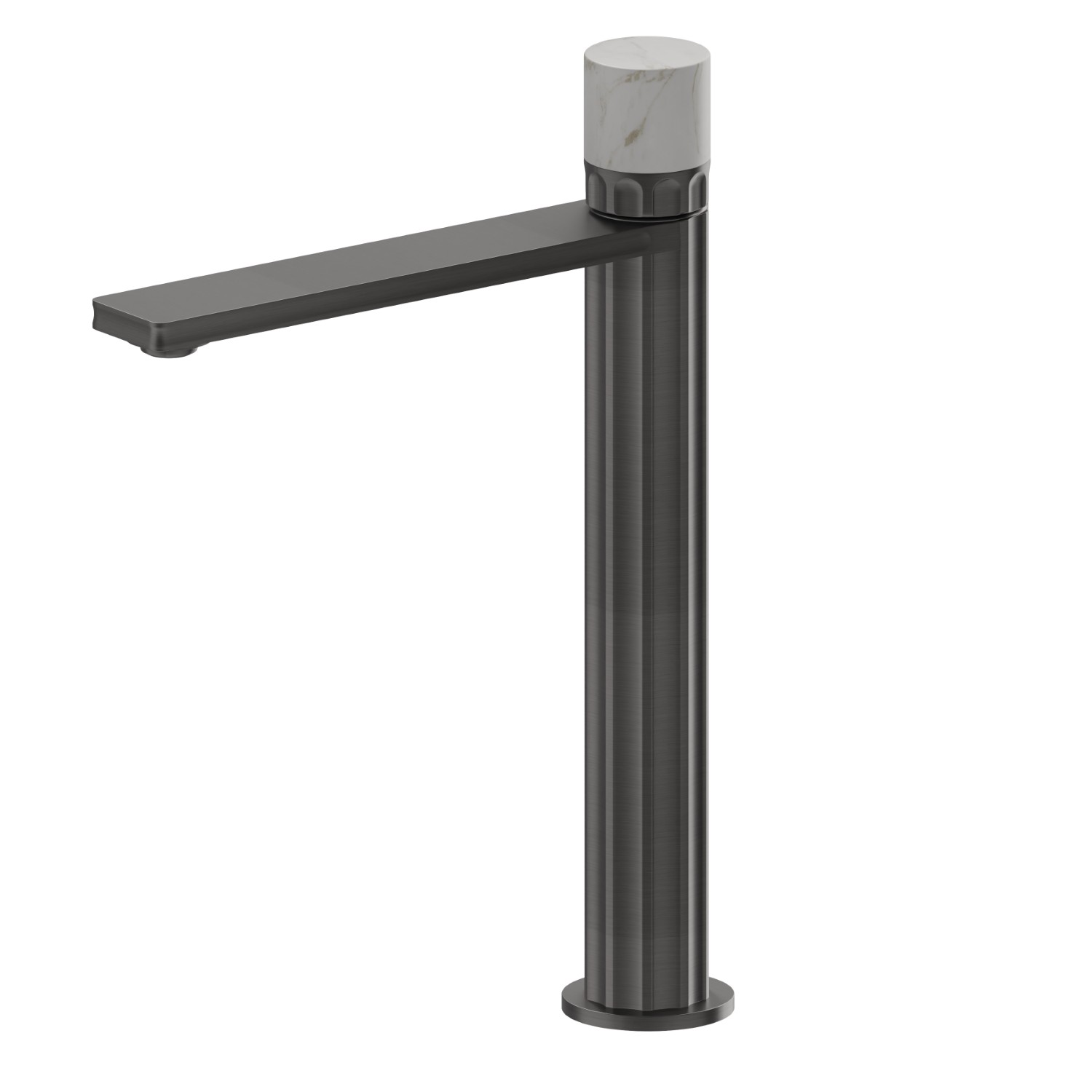Mitigeur lavabo pour vasque à poser. Version haute - finition PVD Brushed Gun Metal