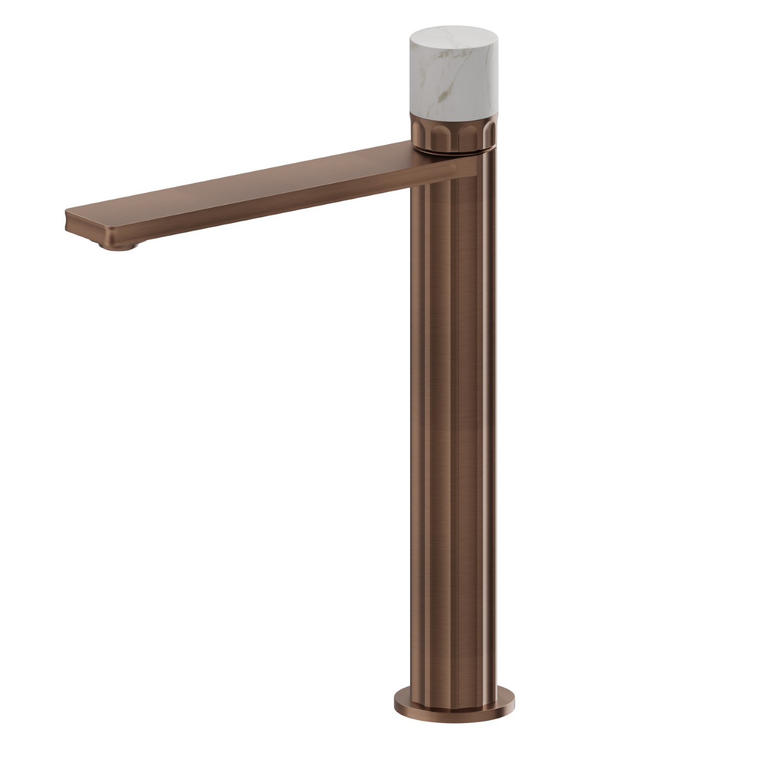 Single lever basin mixer, high version, for above counter basin - finish PVD Brushed Copper Bronze