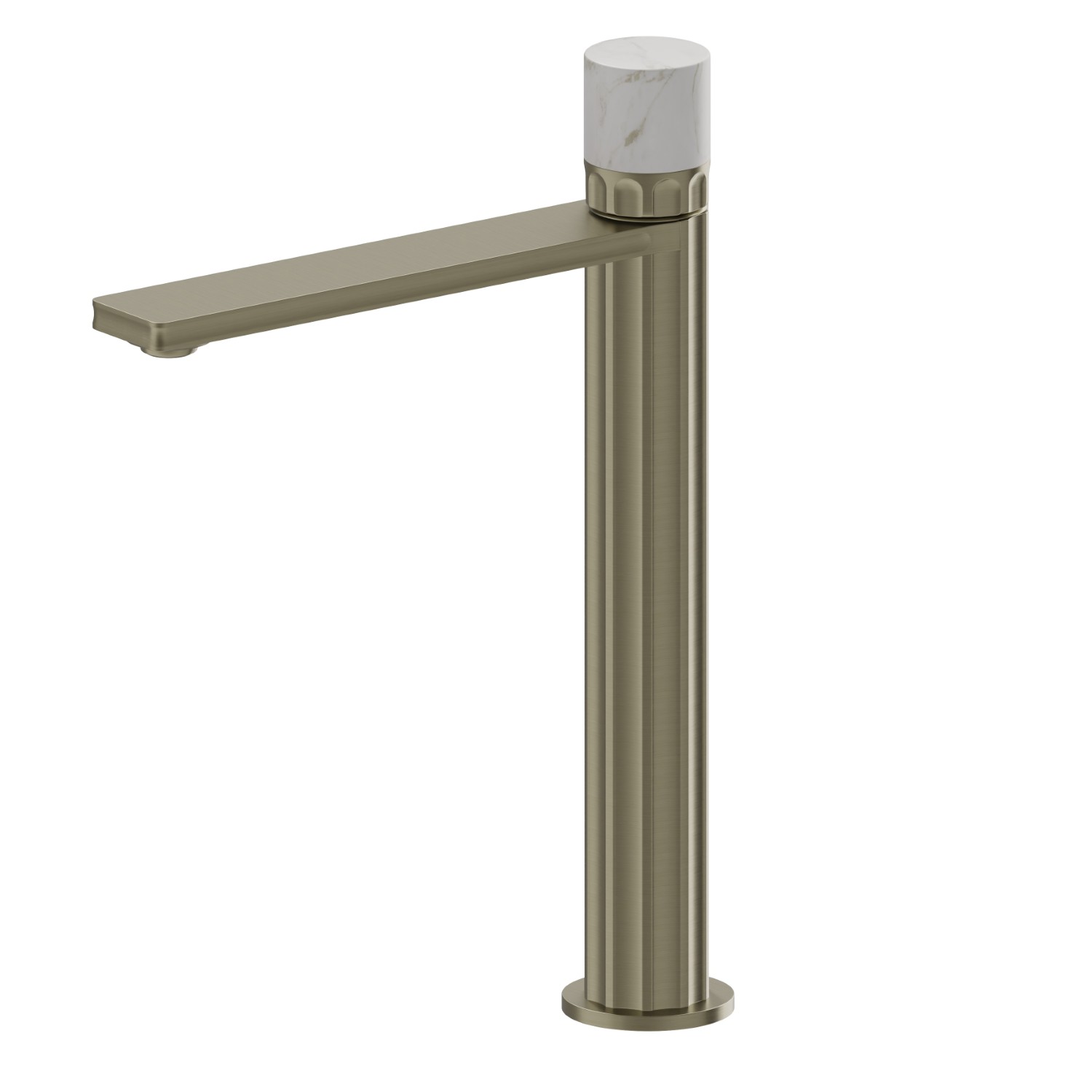 Single lever basin mixer, high version, for above counter basin - finish PVD Brushed Pale Gold