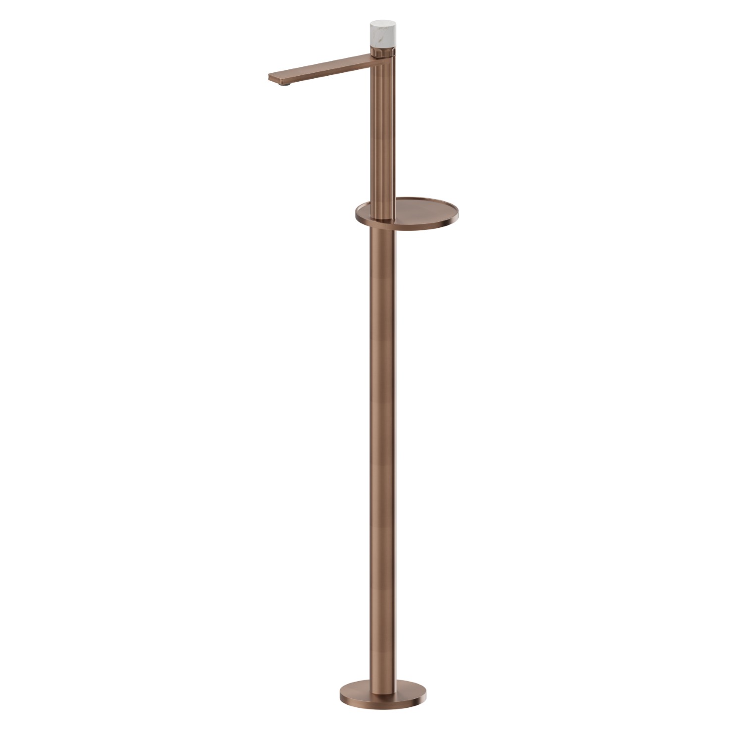 Mitigeur monocommande pour lavabo sur colonne d’alimentation au sol - finition PVD Brushed Copper Bronze