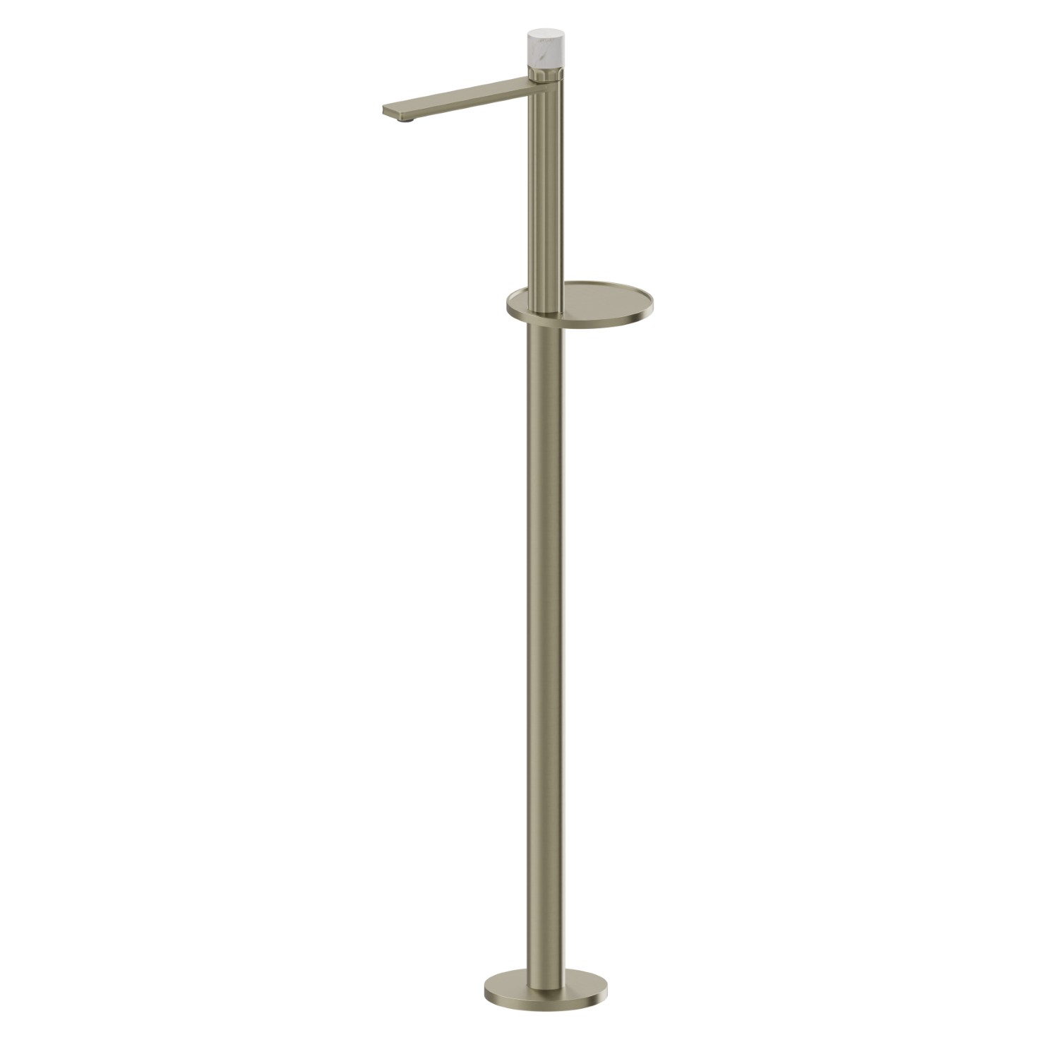 Miscelatore monocomando per lavabo con colonna di alimentazione a pavimento - finitura PVD Brushed Pale Gold
