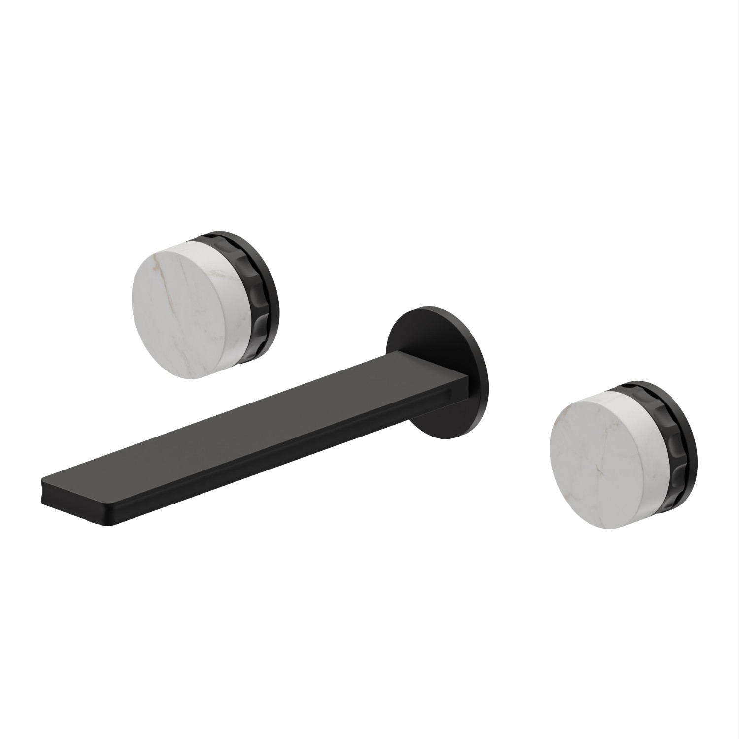 3-hole wall-mounted washbasin group  - finish Matt Black