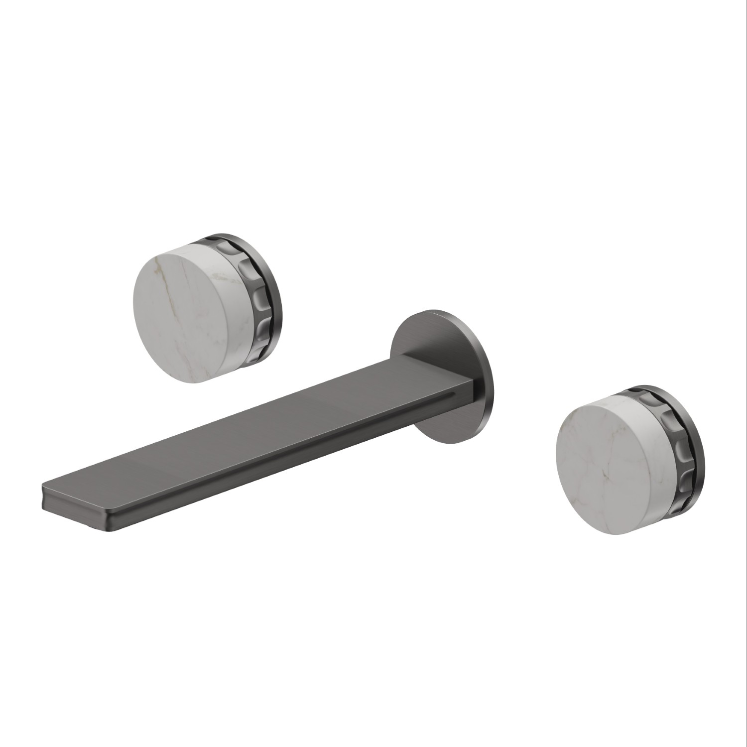 3-hole wall-mounted washbasin group  - finish PVD Brushed Gun Metal