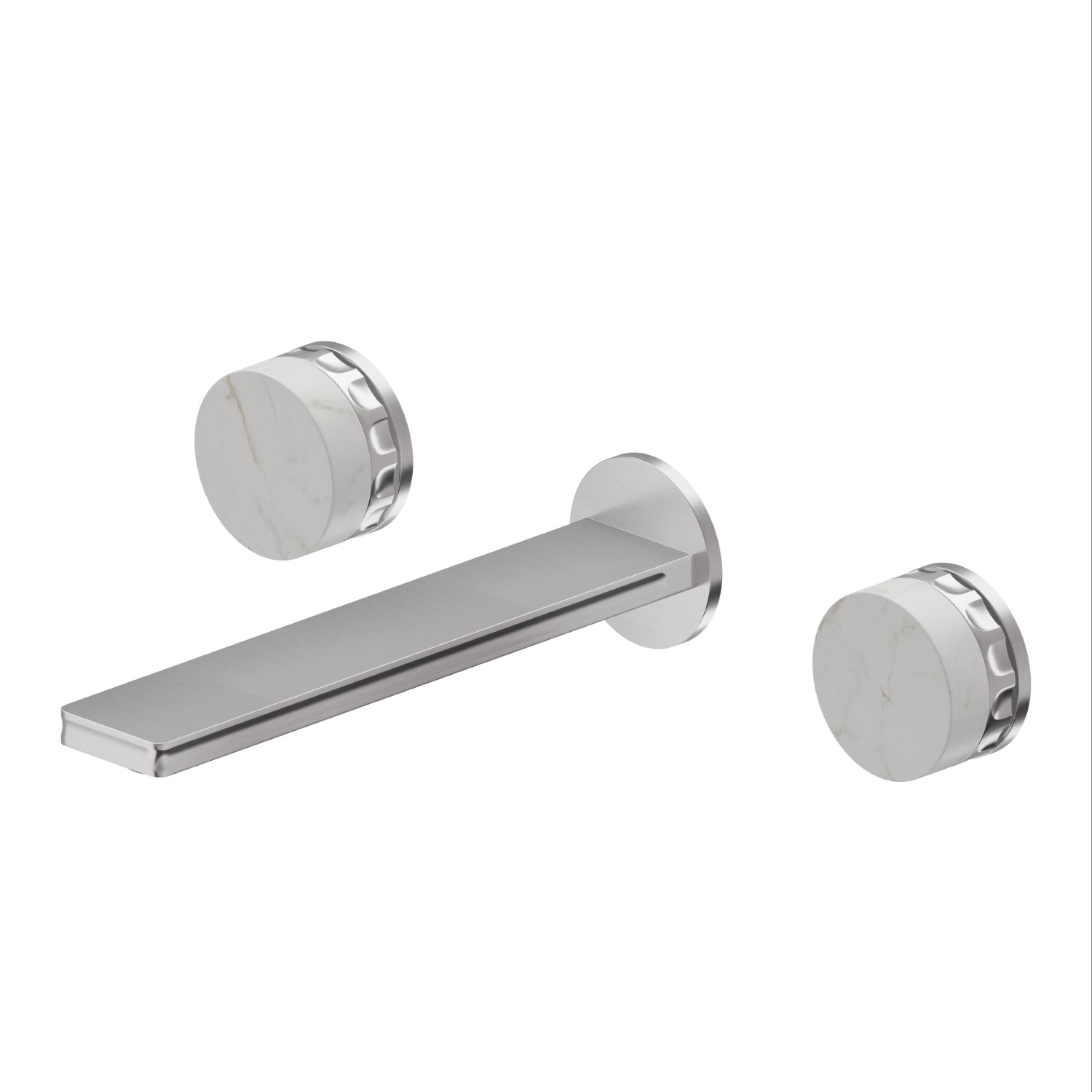 3-hole wall-mounted washbasin group  - finish PVD Brushed steel