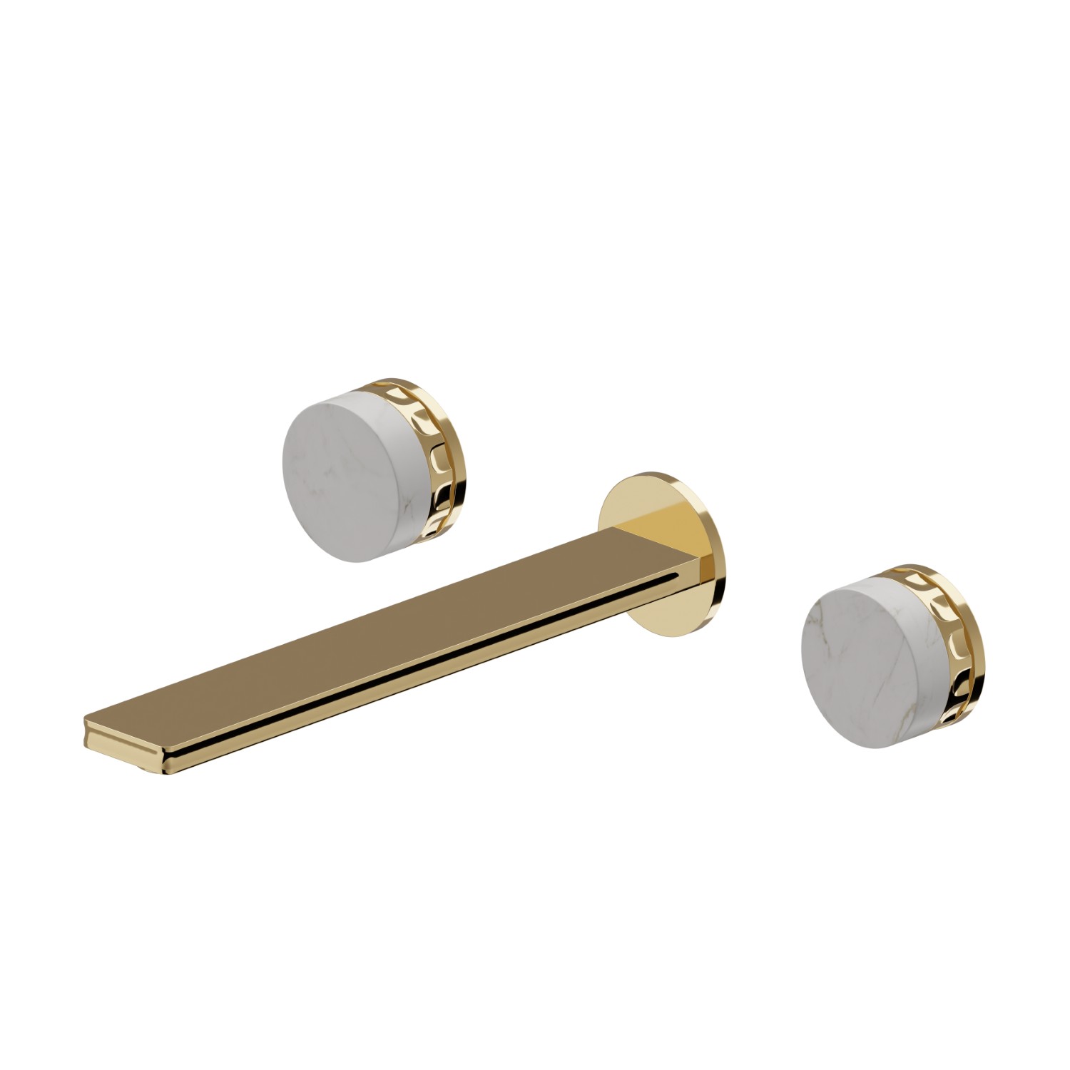 Mélangeur mural, 3 trous - finition PVD Glossy Gold