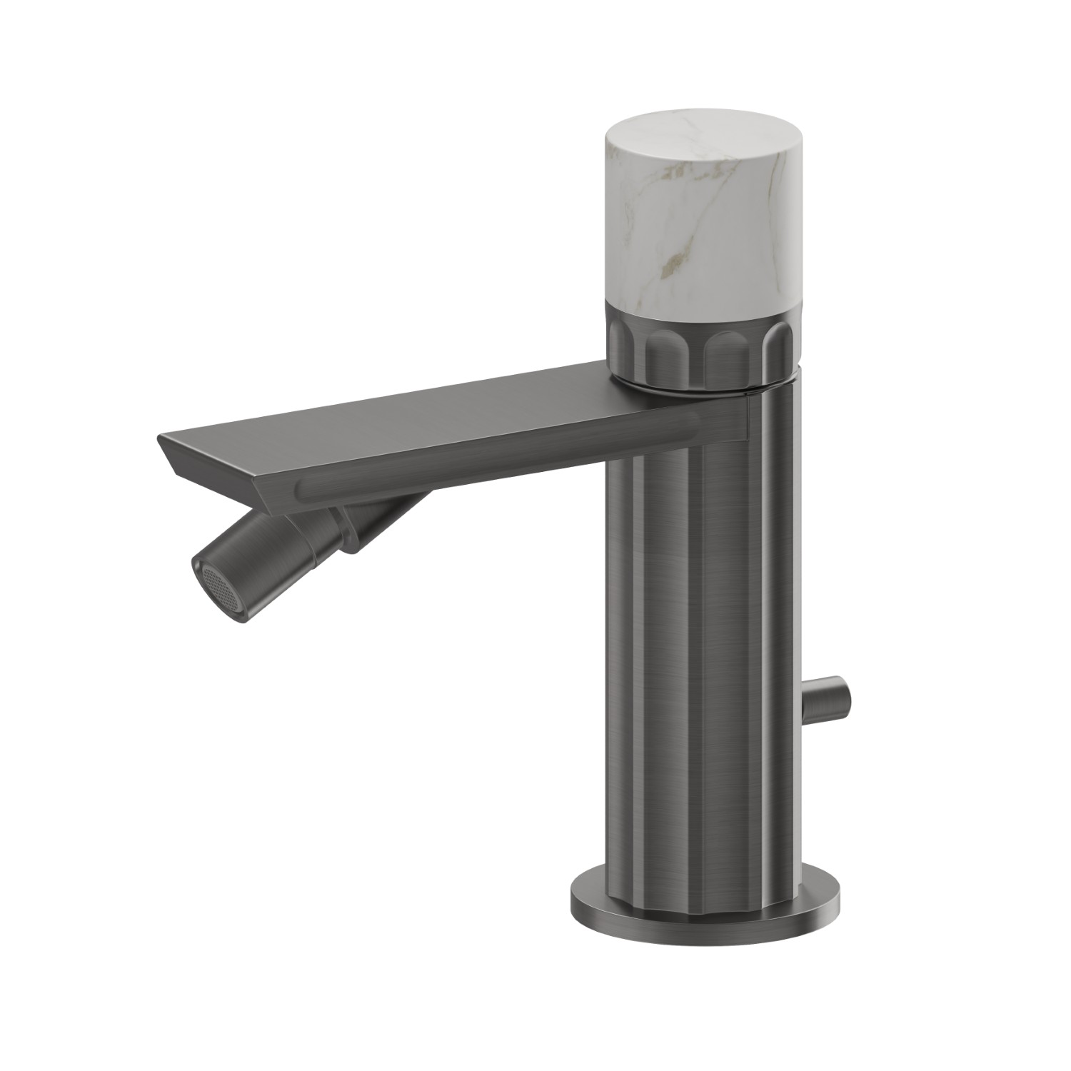 Single lever bidet mixer basin group - finish PVD Brushed Gun Metal