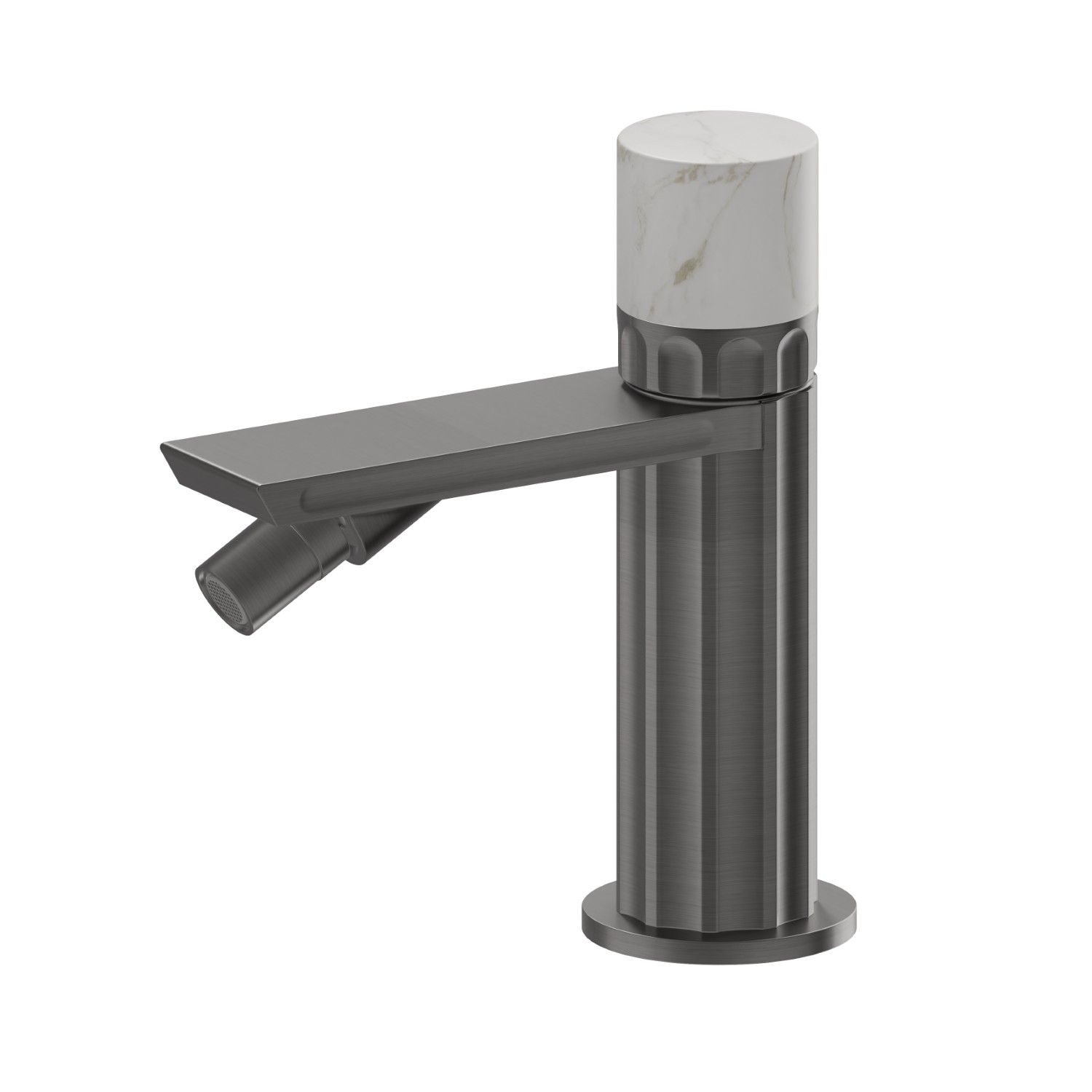 Single lever bidet mixer basin group - finish PVD Brushed Gun Metal