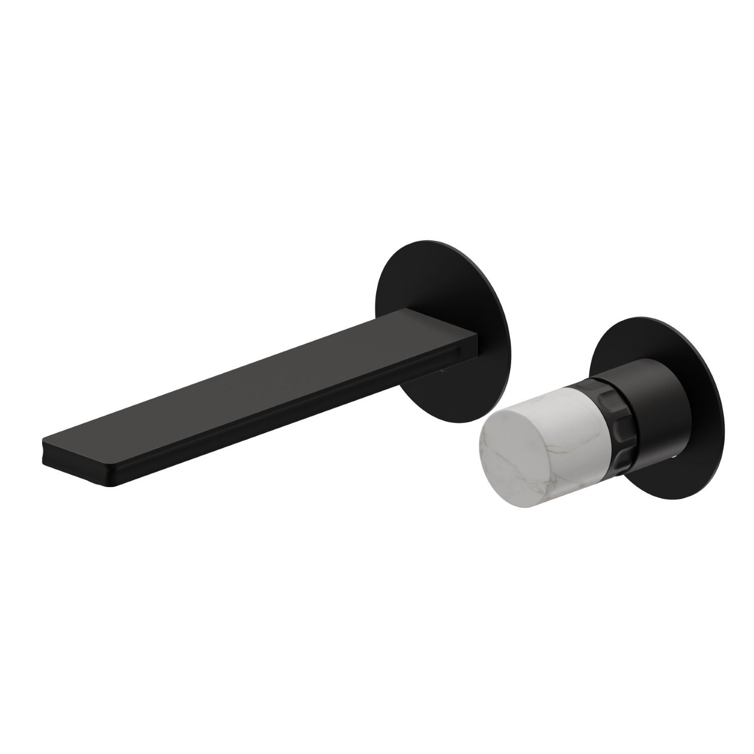 2-hole wall-mounted washbasin group - finish Matt Black