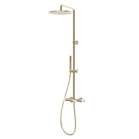 Cold body bath column with external thermostatic mixer with diverter,
head and shower - finish PVD Glossy Gold