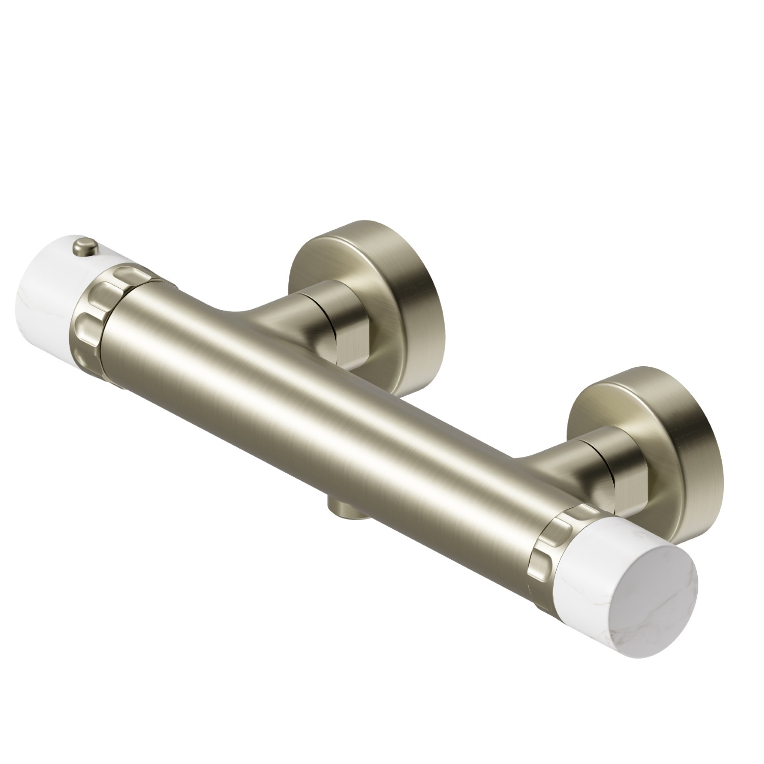 Mitigeur de douche thermostatique mural - finition PVD Brushed Pale Gold