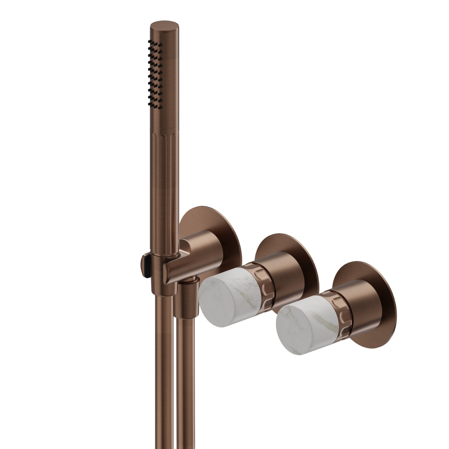 Einbau-duscheinheit komplett mit handbrause und 2-wege-umstellung - oberfläche PVD  Copper Bronze gebürstet