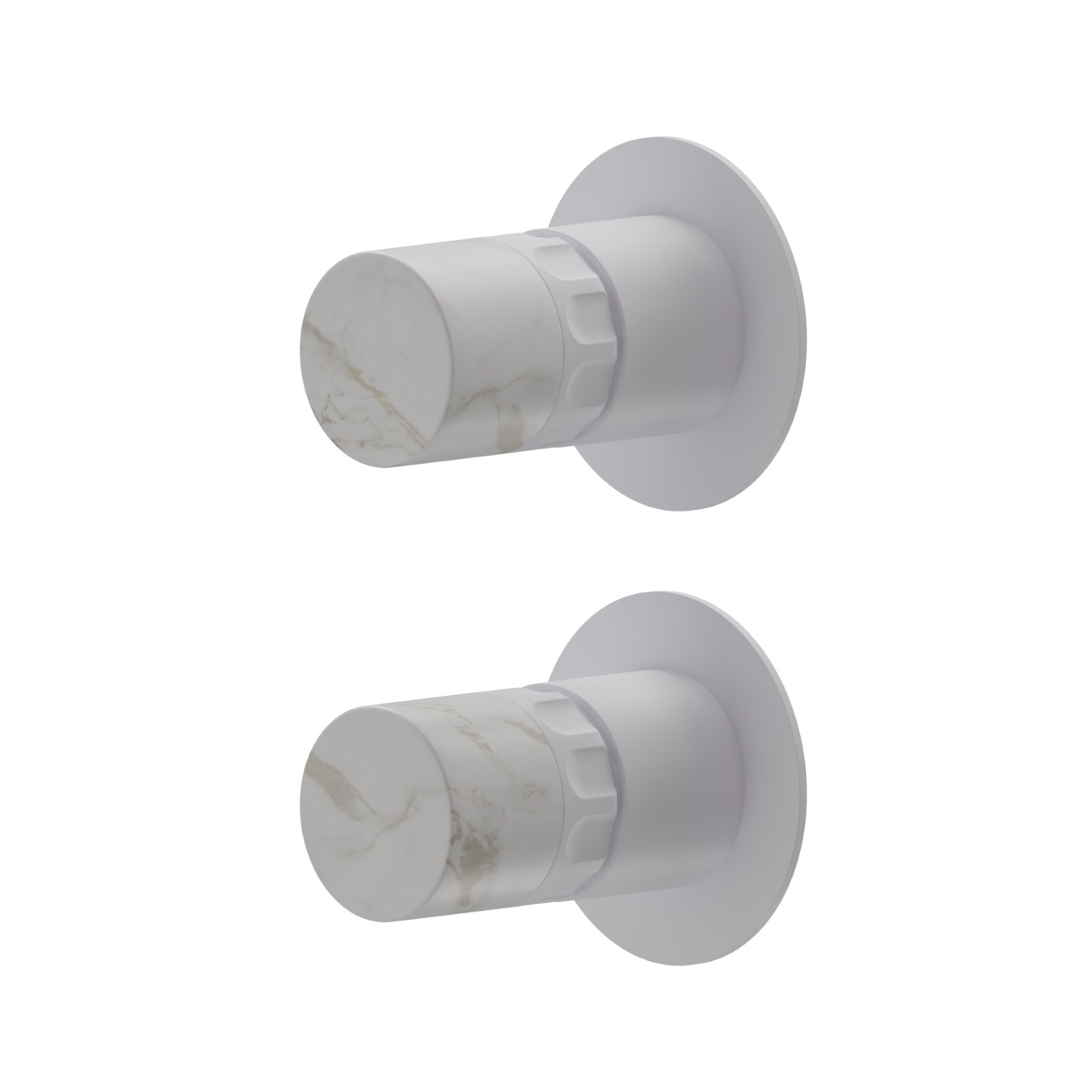 Miscelatore monocomando ad incasso con deviatore meccanico a 2 uscite, ingressi ed uscite da 1/2”. Parte esterna - finitura Bianco opaco