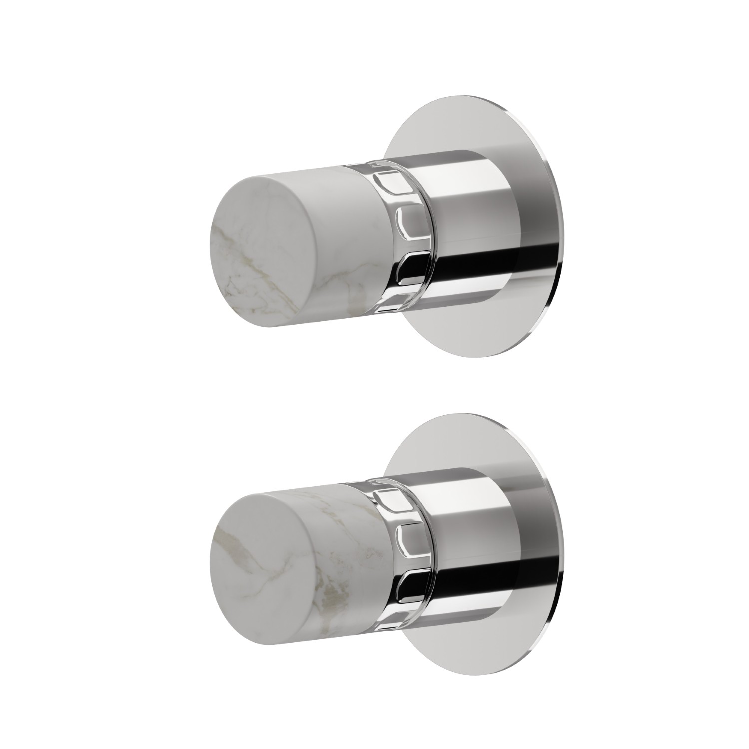 Single lever concealed mixer with 2 ways out mechanical diverter, 1/2” connections External part - finish Chrome