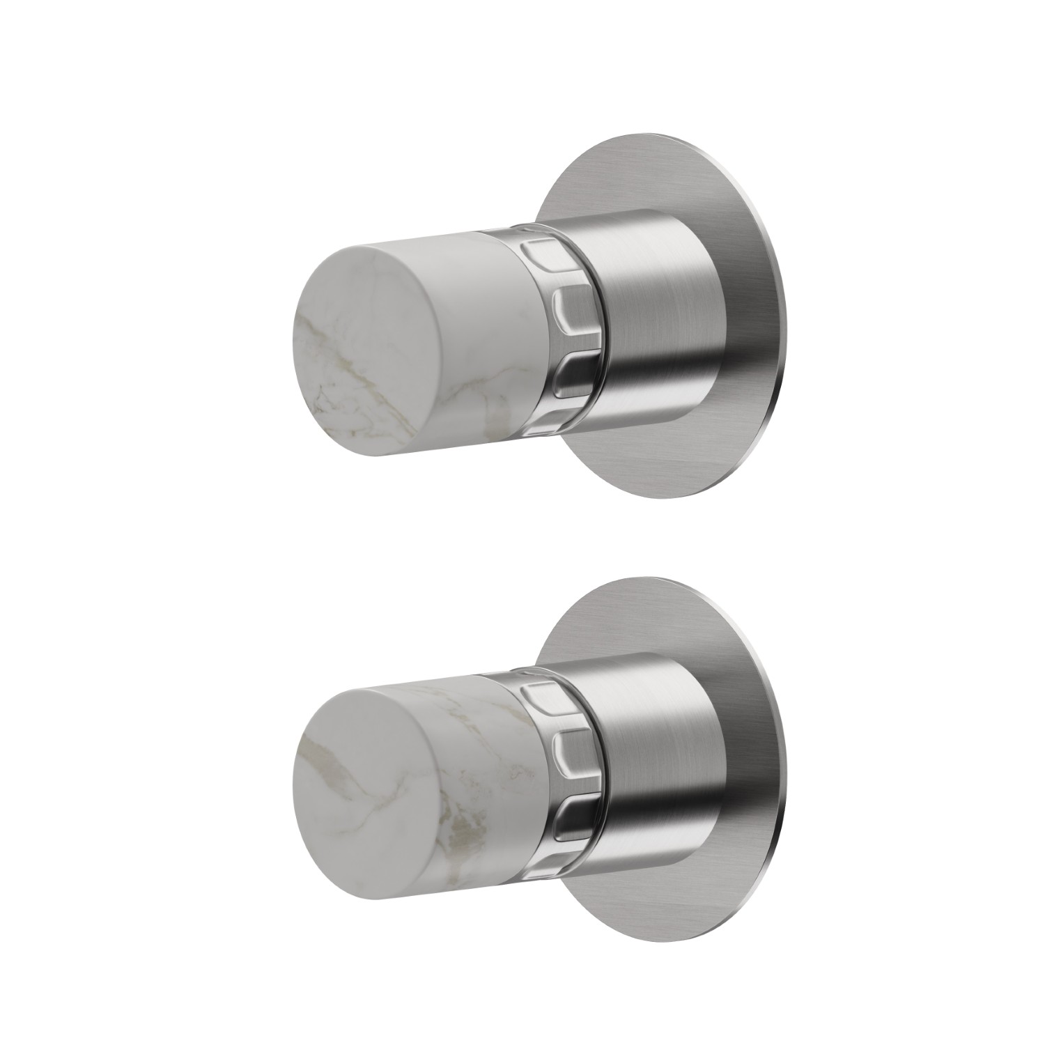 Miscelatore monocomando ad incasso con deviatore meccanico a 2 uscite, ingressi ed uscite da 1/2”. Parte esterna. Parte esterna - finitura PVD Acciaio Spazzolato