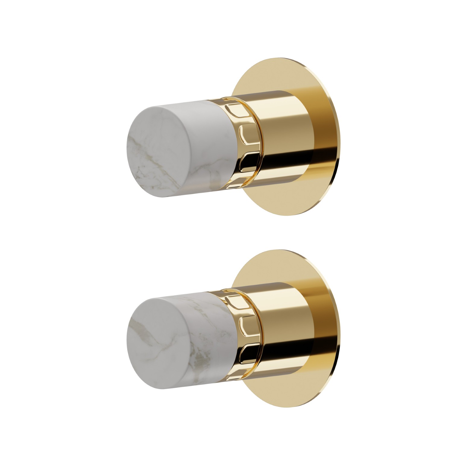 Single lever concealed mixer with 2 ways out mechanical diverter, 1/2” connections External part - finish PVD Glossy Gold