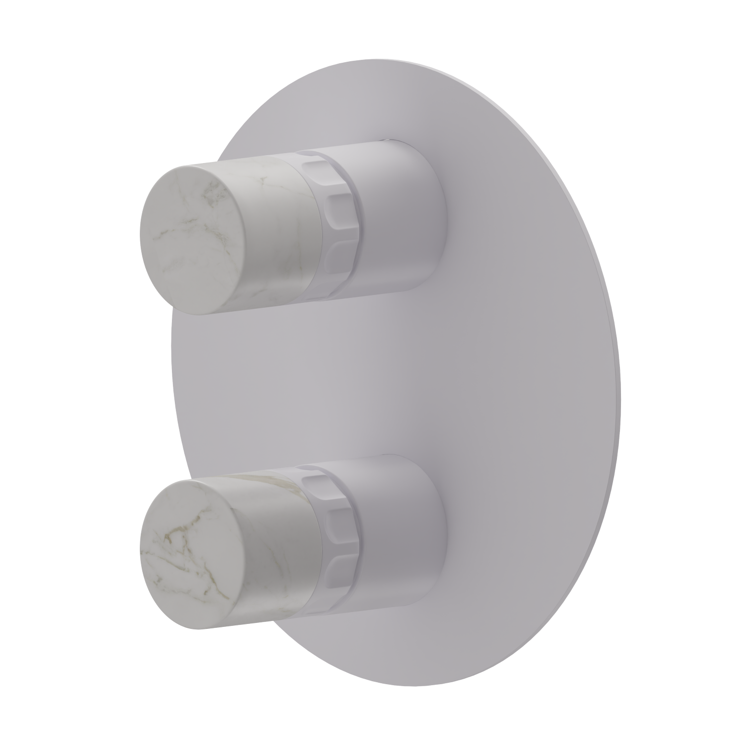 Single lever concealed mixer with 2 ways out mechanical diverter, 1/2” connections. External part - finish Matt White
