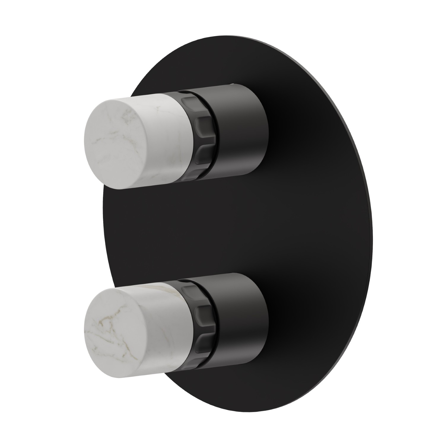 Single lever concealed mixer with 2 ways out mechanical diverter, 1/2” connections. External part - finish Matt Black