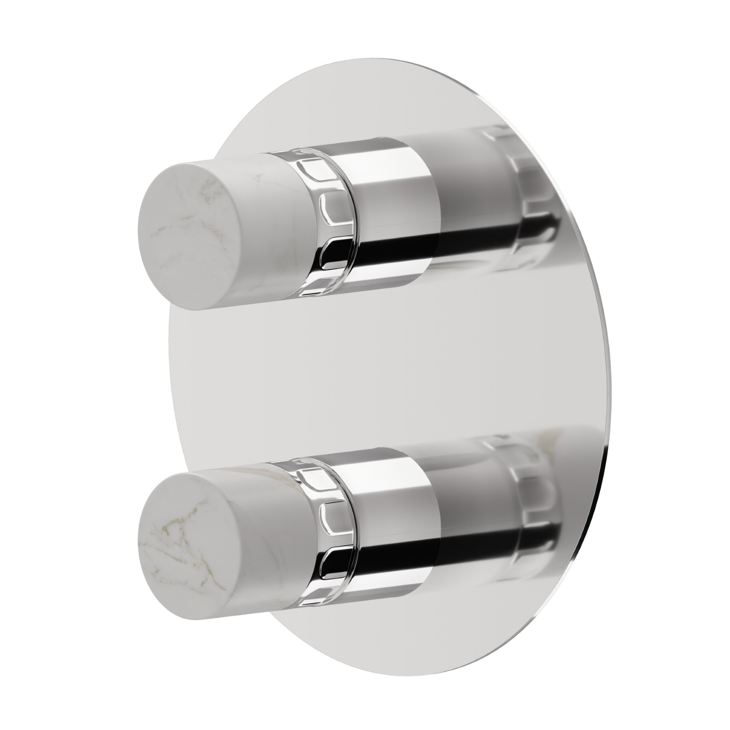 Einbau-einhebelmischer mit mechanischer umstellung mit zwei ausgängen, 1/2” ein- und ausgängen - oberfläche Chrom